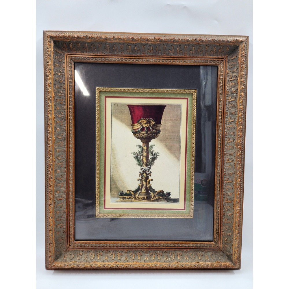 Ornate Framed Chalice Art Print Triple Matted Gold Gilt Frame Neoclassical No 7